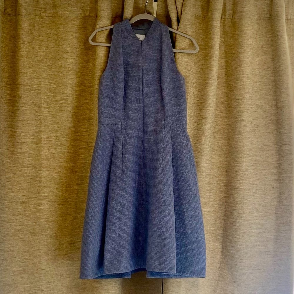 A-K-R-I-S- Punto Sleeveless Textured Blue Dress